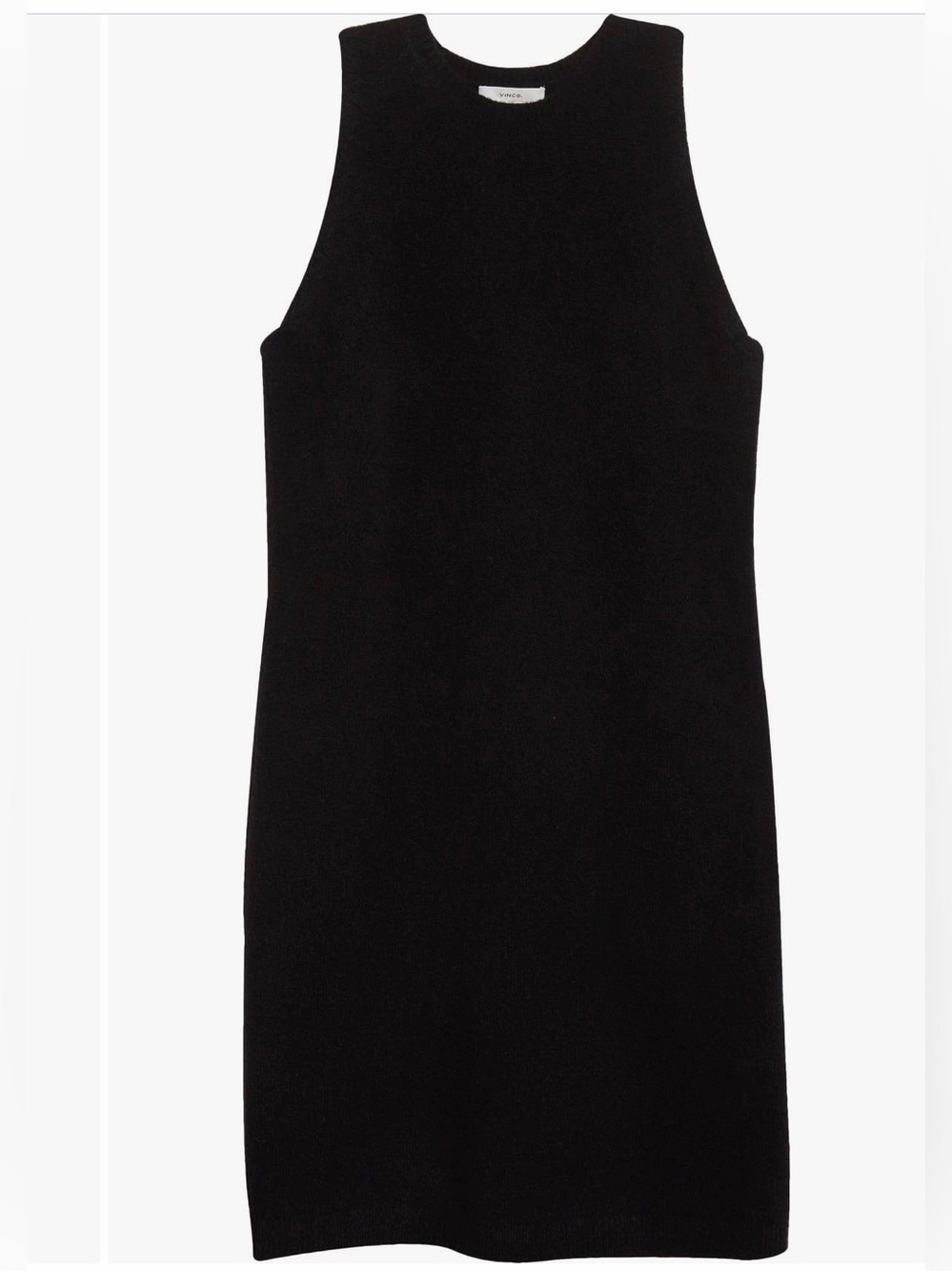 Vince Alpaca Wool Blend Sleeveless Sweater Midi Dress Black Size Large